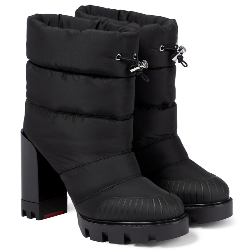 LOUIS VUITTON Women's Black Oriona Lug 100 Ankle Boots - Picture 2 of 5